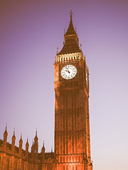 Image showing Retro looking Big Ben in London