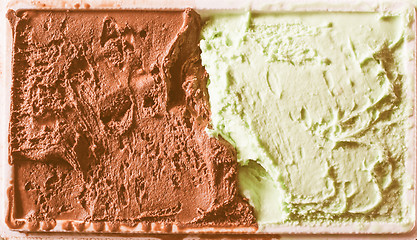 Image showing Retro looking Chocolate and mint icecream