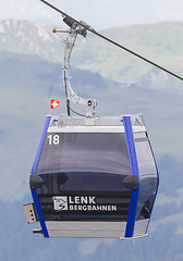 Image showing Lenk im Simmental, Switzerland - July 12, 2015: Ski lift in moun