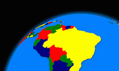 Image showing south America on planet Earth political map
