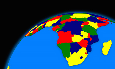 Image showing south Africa on planet Earth political map