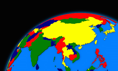 Image showing southeast Asia on planet Earth political map