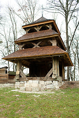 Image showing Old wooden belfry