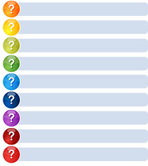 Image showing Question List Nine blank business diagram illustration