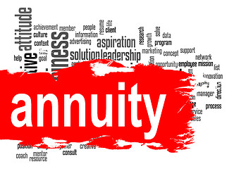 Image showing Annuity word cloud with red banner