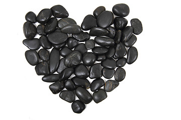 Image showing black stones heart isolated