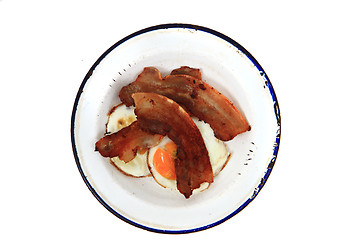 Image showing ham and eggs isolated 