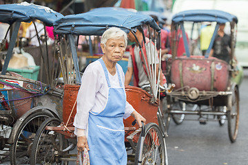 Image showing ASIA THAILAND BANGKOK NOTHABURI TRANSORT BICYCLE TAXI