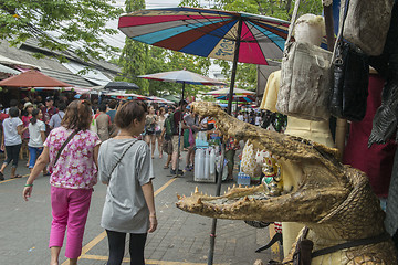 Image showing ASIA THAILAND BANGKOK CHATUCHAK MARKET LEATHER SHOP