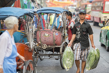 Image showing ASIA THAILAND BANGKOK NOTHABURI TRANSORT BICYCLE TAXI