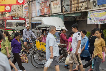 Image showing ASIA THAILAND BANGKOK NOTHABURI TRANSORT BICYCLE TAXI