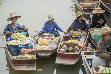 Image showing ASIA THAILAND SAMUT SONGKHRAM THA KHA FLOATING MARKET