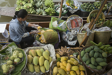 Image showing ASIA THAILAND SAMUT SONGKHRAM THA KHA FLOATING MARKET