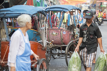 Image showing ASIA THAILAND BANGKOK NOTHABURI TRANSORT BICYCLE TAXI