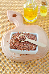 Image showing flax seed and oil