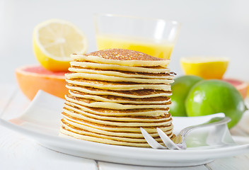 Image showing pancakes with fruit