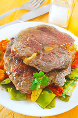 Image showing baked meat with vegetables