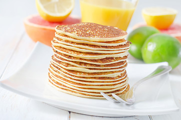 Image showing pancakes with fruit