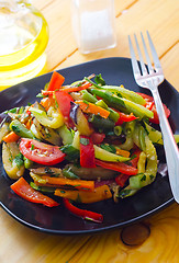 Image showing Stir fried variety of vegetables , Thai style food