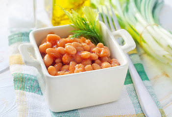 Image showing white bean with tomato sauce