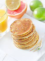 Image showing pancakes with fruit