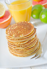 Image showing pancakes with fruit