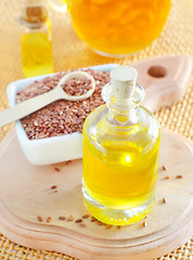 Image showing flax seed and oil