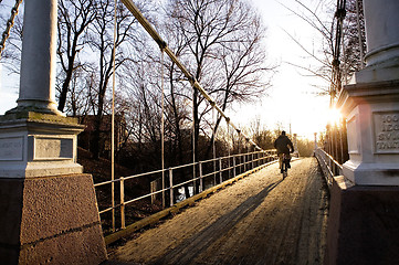 Image showing Suspension Bridge on Sunny Day