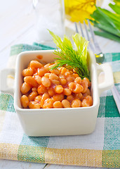 Image showing white bean with tomato sauce