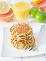 Image showing pancakes with fruit