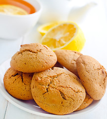 Image showing Sweet cookies with fresh tea