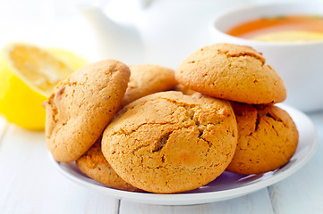 Image showing Sweet cookies with fresh tea