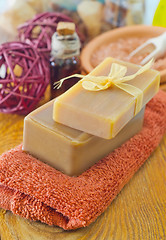 Image showing soap and towels