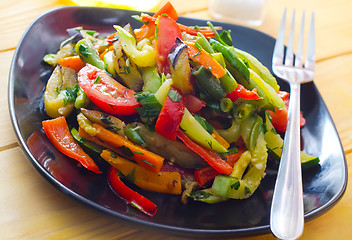 Image showing Stir fried variety of vegetables , Thai style food