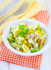 Image showing Fresh salad with chicken