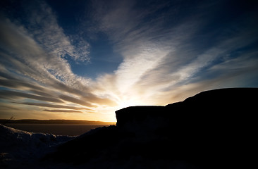 Image showing Rock and Ocean Sunset