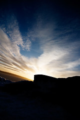 Image showing Rock and Ocean Sunset