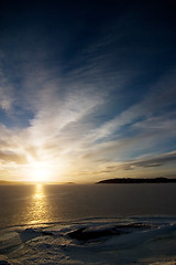 Image showing Sunset on Frozen Lake