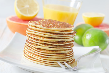 Image showing pancakes with fruit