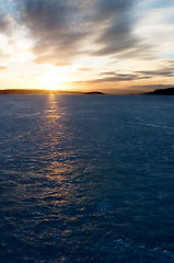 Image showing Sunset on Frozen Lake