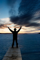 Image showing Man on Frozen Lake