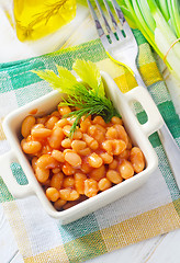 Image showing white bean with tomato sauce