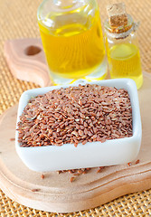 Image showing flax seed and oil