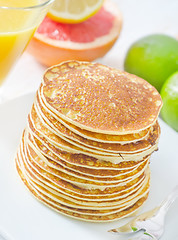 Image showing pancakes with fruit