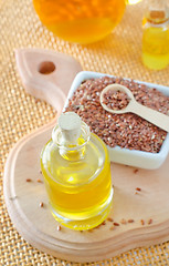 Image showing flax seed and oil