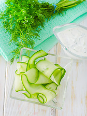 Image showing salad with cucumber