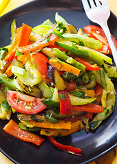 Image showing Stir fried variety of vegetables , Thai style food