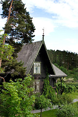 Image showing Wooden Swiss Villa