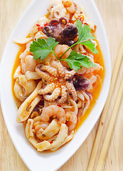 Image showing salad with seafood