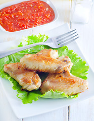 Image showing fried chicken wings